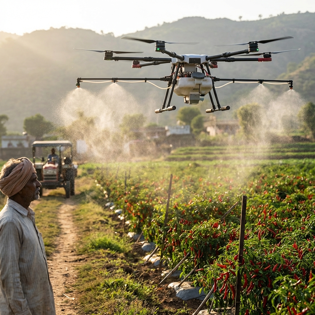Drone over Chilli Field